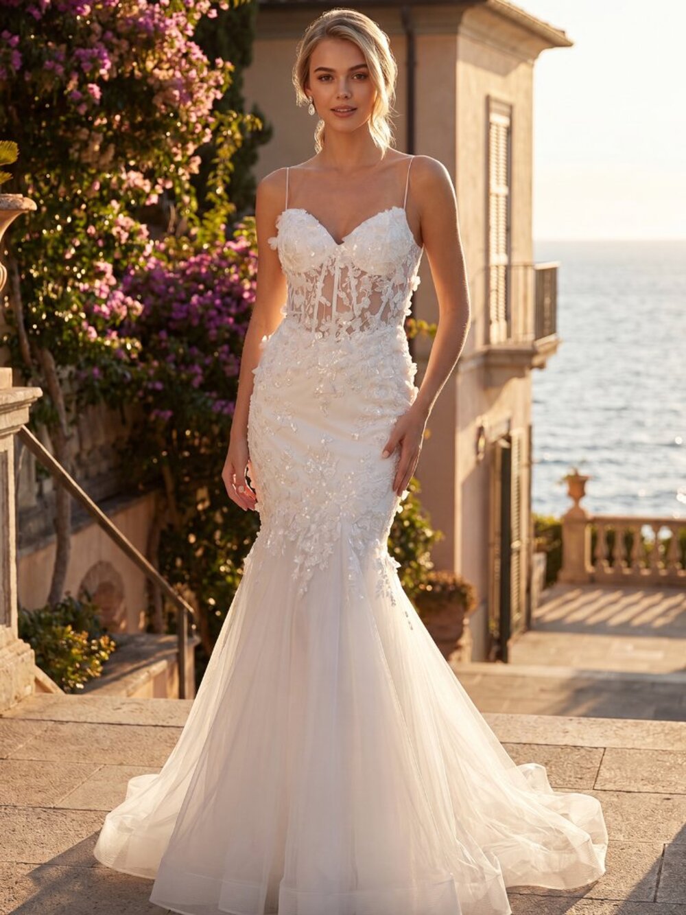 MERMAID WEDDING DRESS. NEW  OFF WHITE SIZE 16 Fitted Lace  Corset bridal Gown